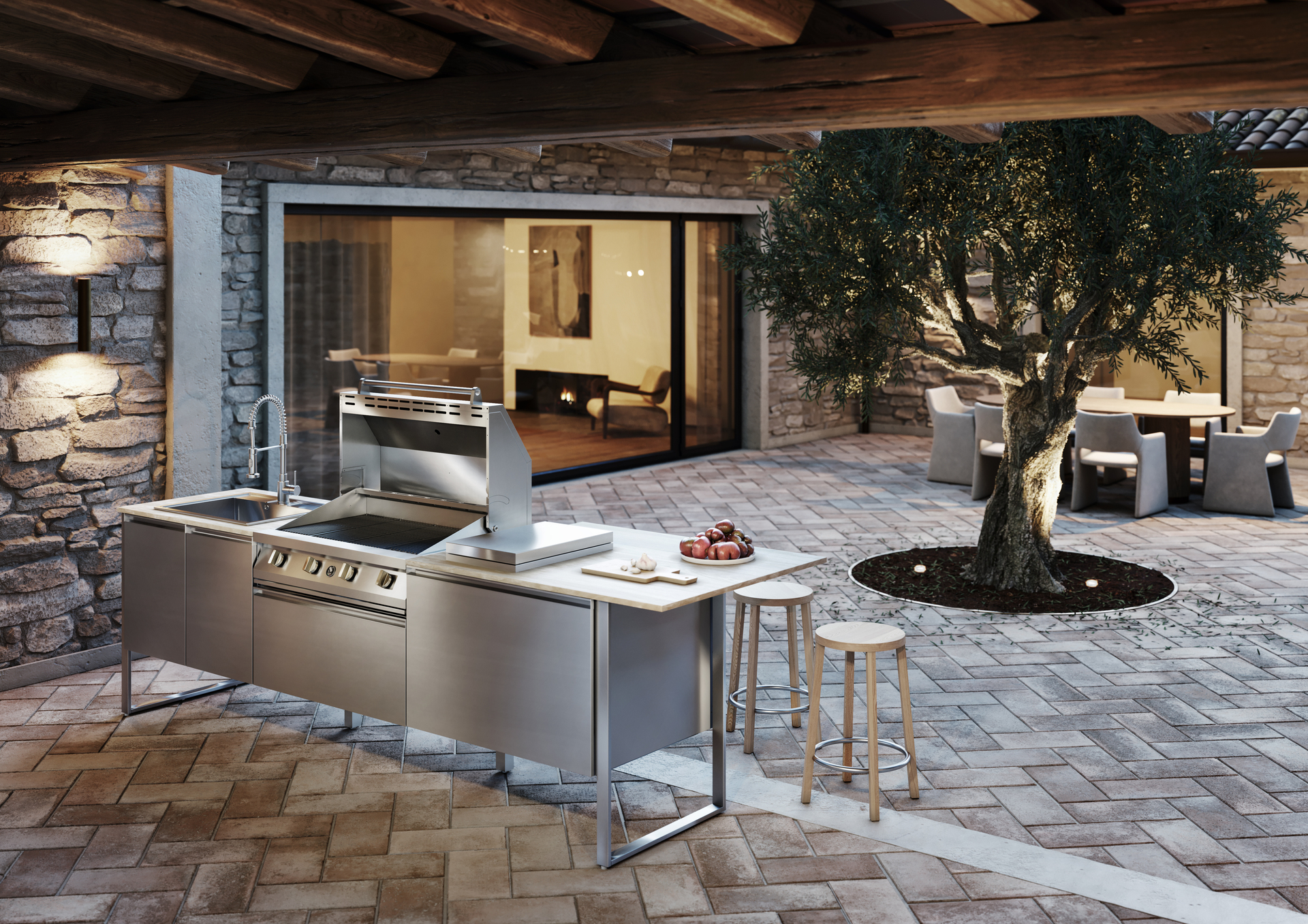 Cucina outodoor in acciaio Steel Cucine